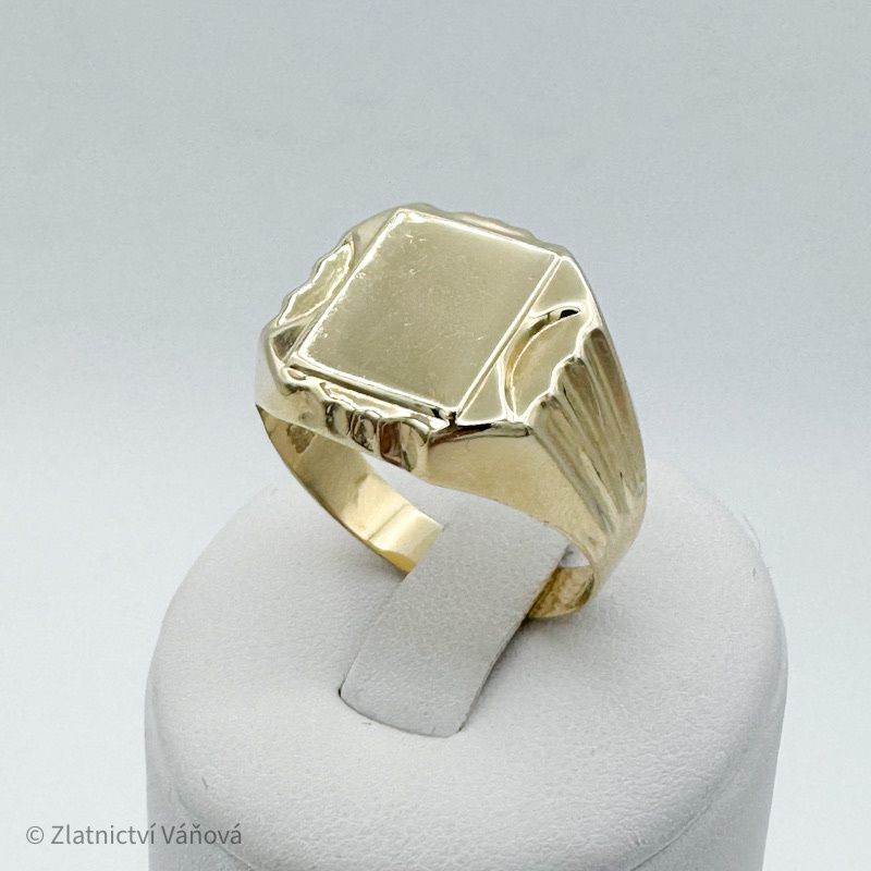 Žluté zlato pánský prsten vel.70